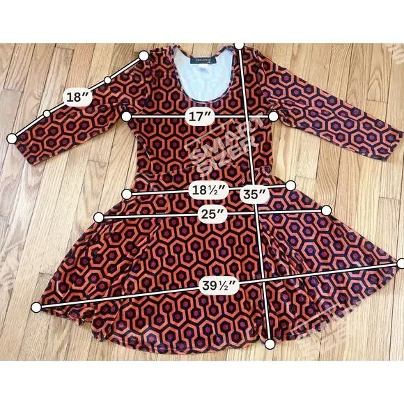 Pinup Couture Velvet Overlook Hotel Skater Dress Hexagon XL Laura Byrnes PUG - Picture 7 of 7